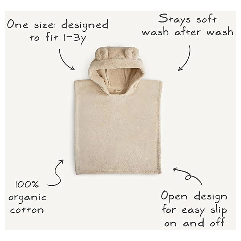 Mushie Poncho Towel Bear (Moss)
