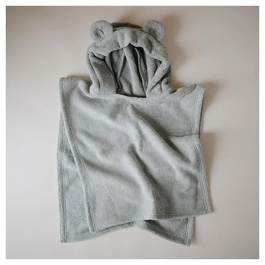 Mushie Poncho Towel Bear (Moss)