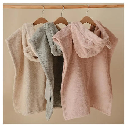 Mushie Poncho Towel Bear (Moss)