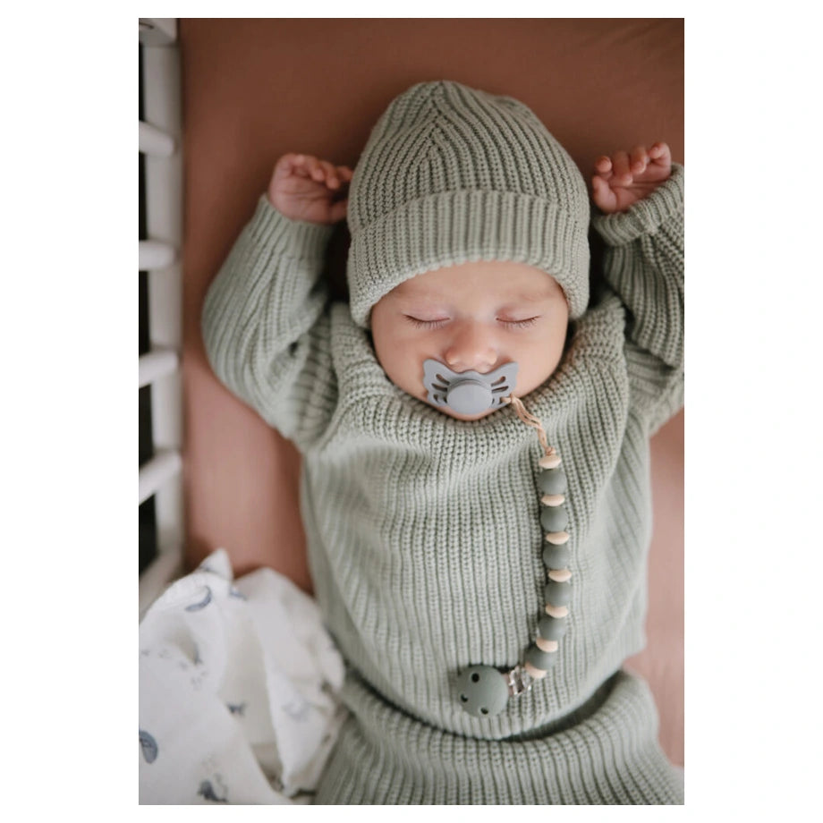 Mushie Pacifier Clips Eva (Sage)