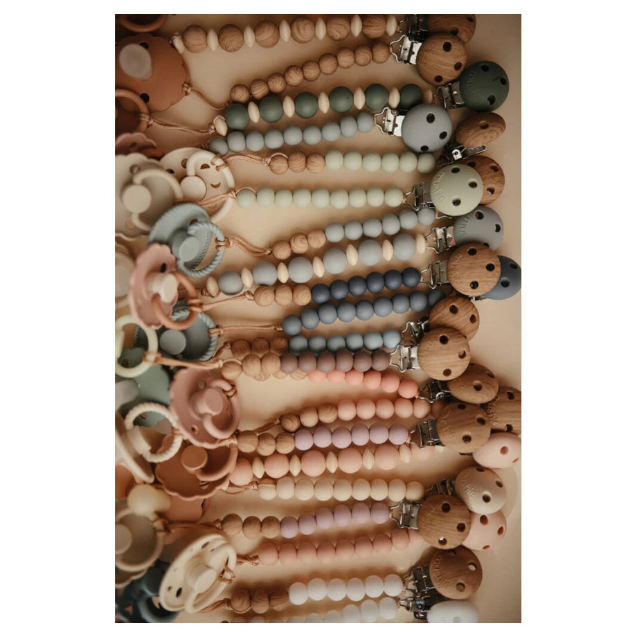 Mushie Pacifier Clips Eva (Sage)