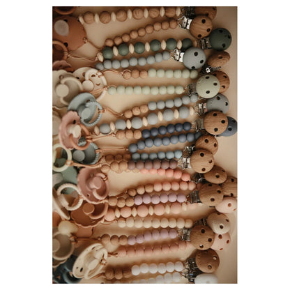 Mushie Pacifier Clips Eva (Sage)