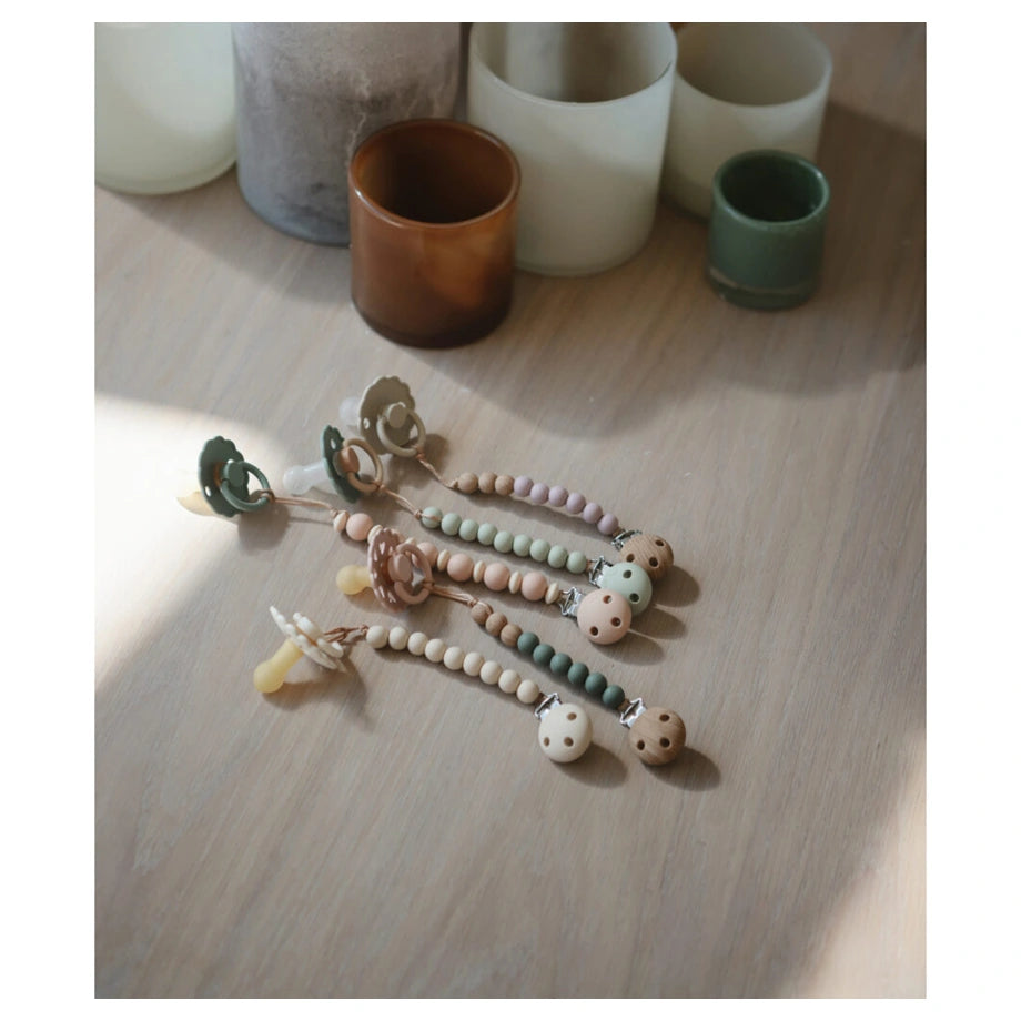 Mushie Pacifier Clips Eva (Sage)