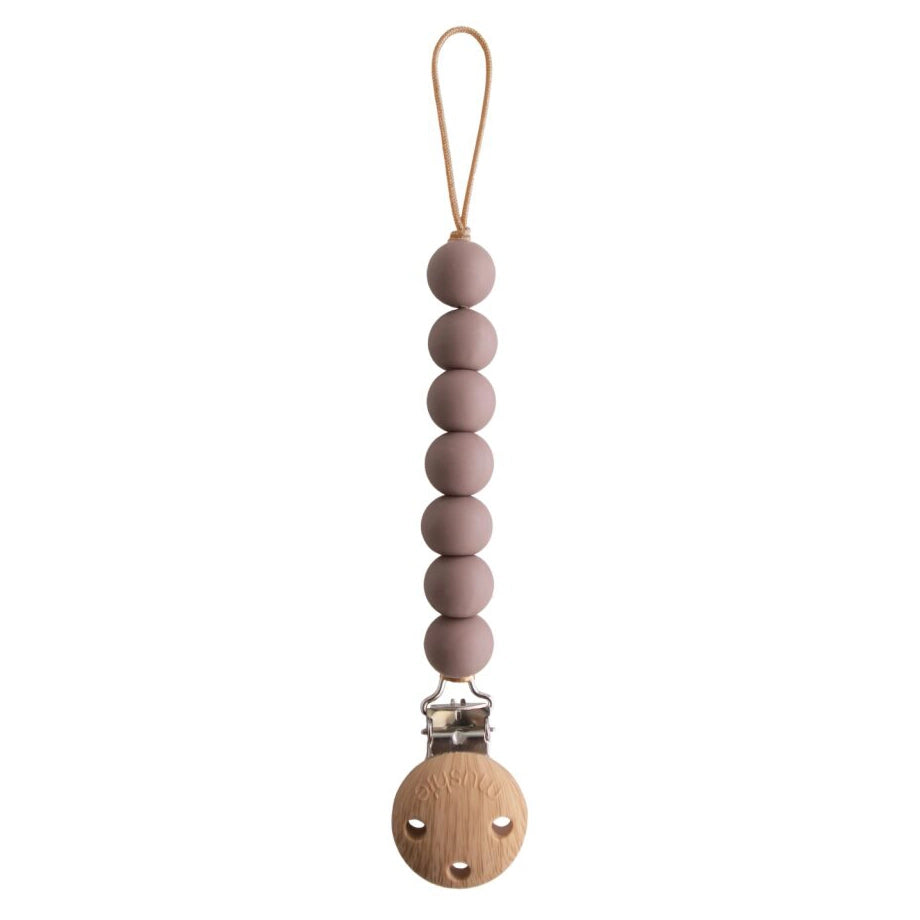 Mushie Pacifier Clips Halo (Ash)