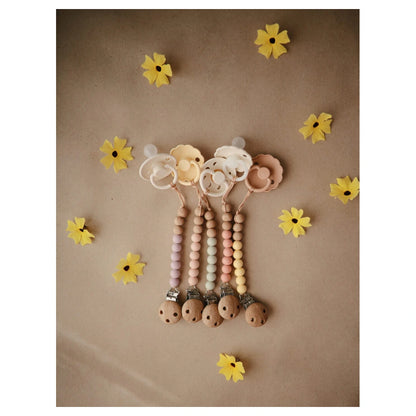 Mushie Pacifier Clips Halo (Ash)