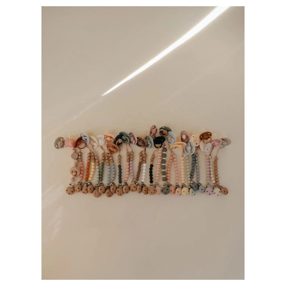 Mushie Pacifier Clips Halo (Cadet Blue)