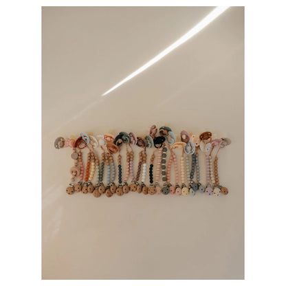 Mushie Pacifier Clips Halo (Cadet Blue)