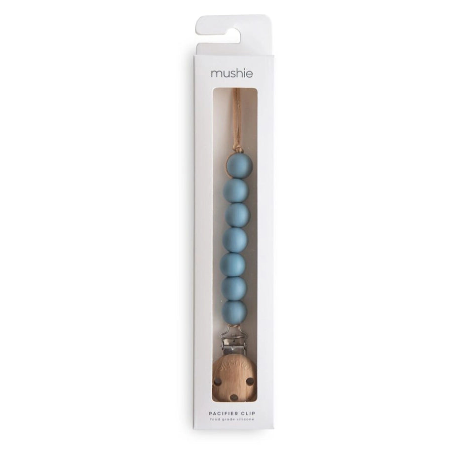 Mushie Pacifier Clips Halo (Cadet Blue)