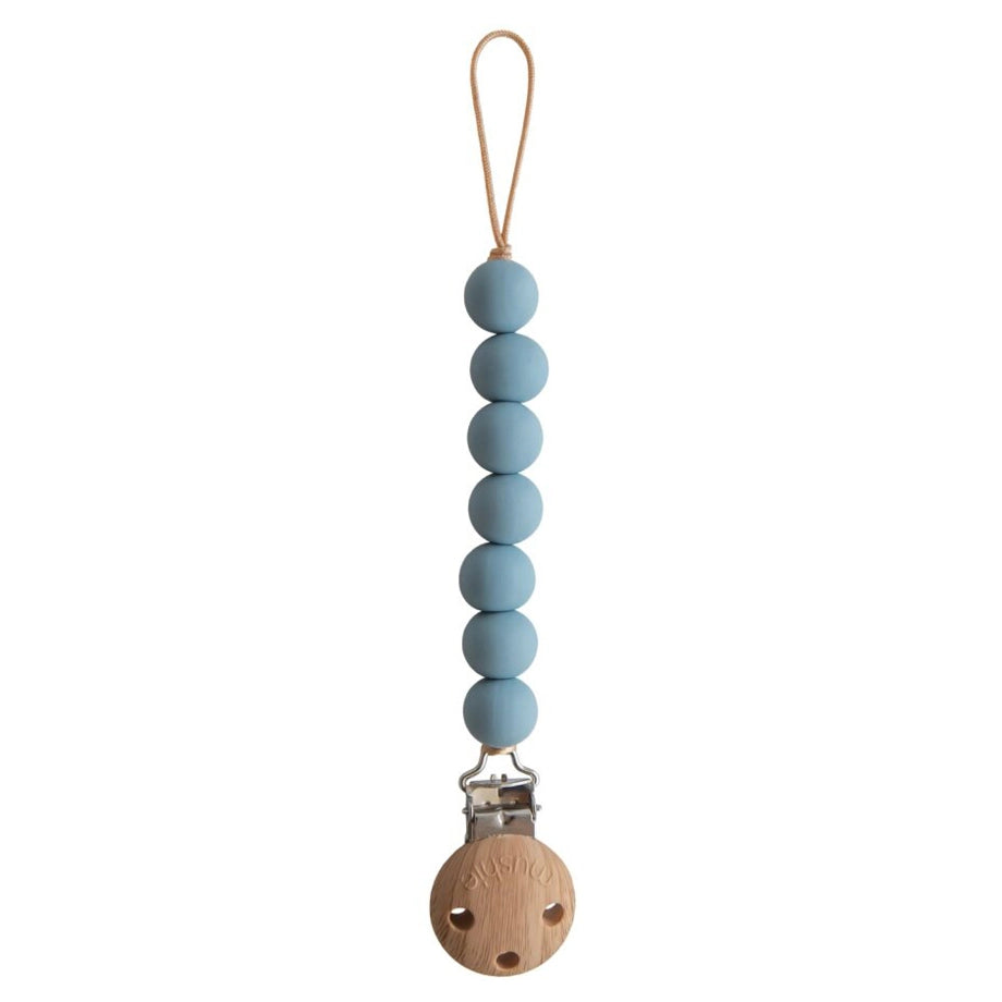 Mushie Pacifier Clips Halo (Cadet Blue)