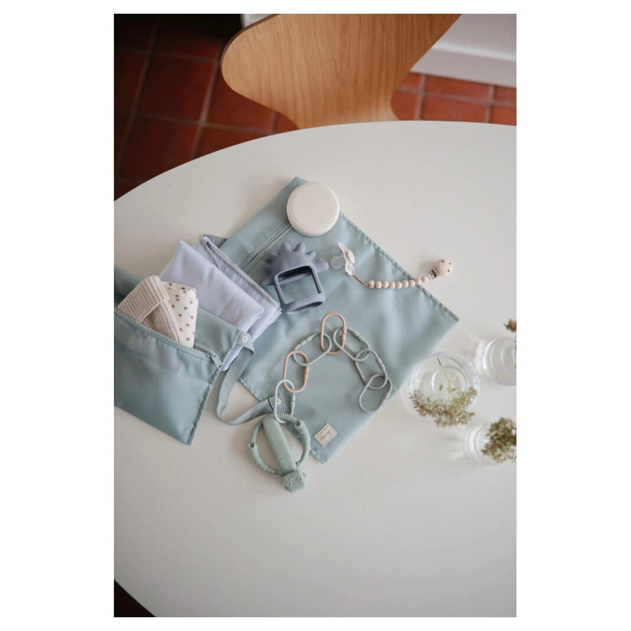 Mushie Pacifier Clips Halo (Cadet Blue)