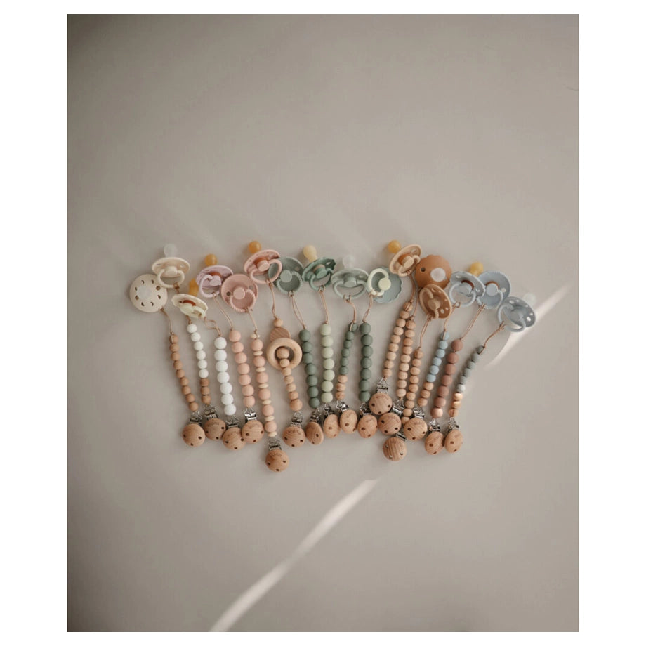 Mushie Pacifier Clips Halo (Dried Thyme)