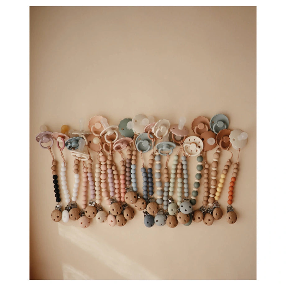 Mushie Pacifier Clips Halo (Powder)
