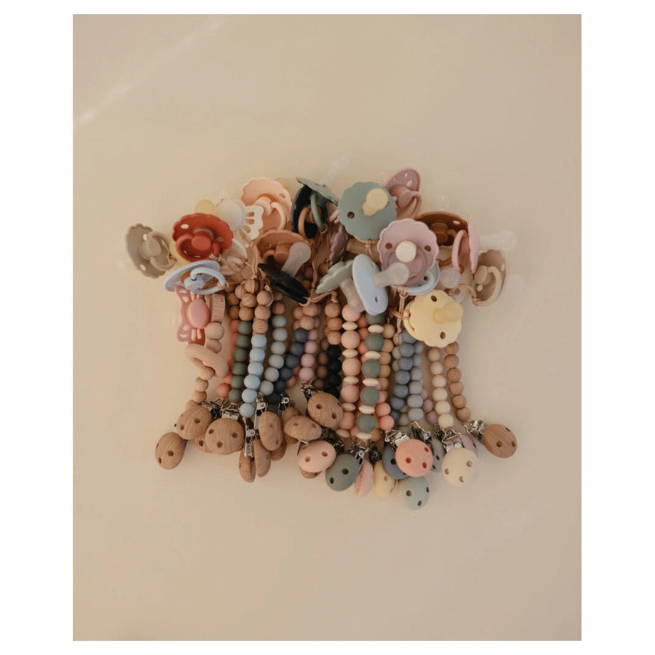 Mushie Pacifier Clips Halo (Powder)