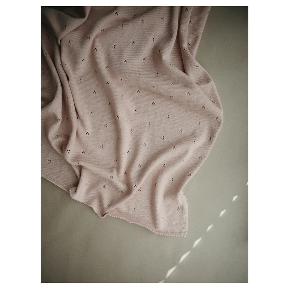 Mushie Knitted Baby Blanket (Pointelle Blush)