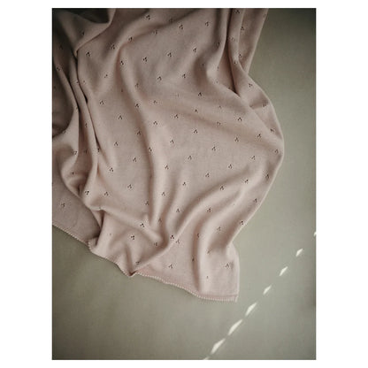Mushie Knitted Baby Blanket (Pointelle Blush)