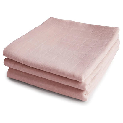 Mushie Muslin Cloth 3-Pack (Blush)