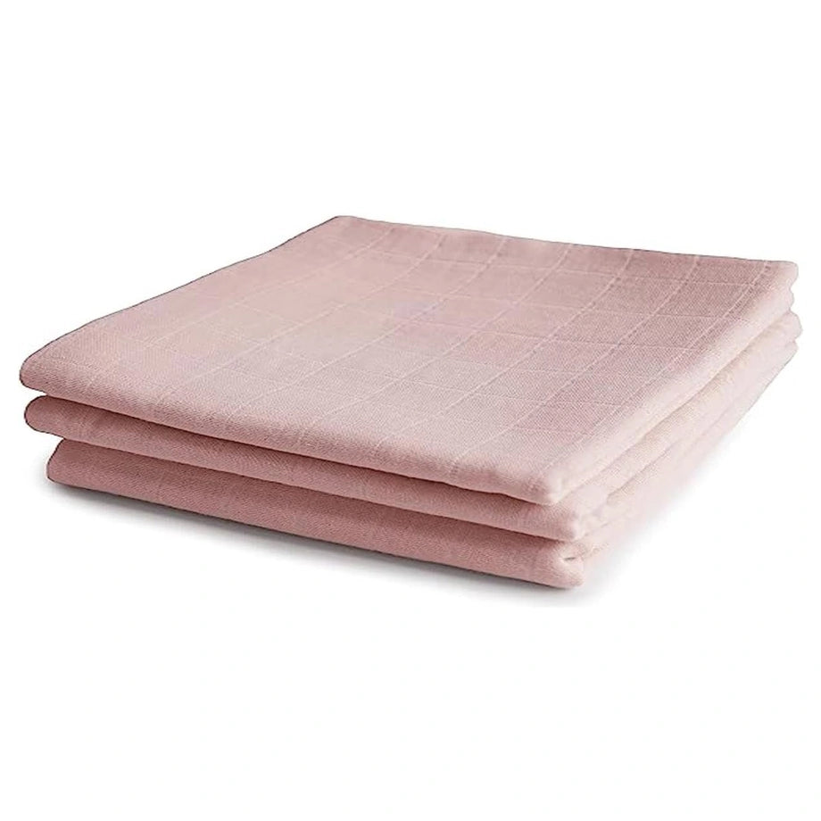 Mushie Muslin Cloth 3-Pack (Blush)
