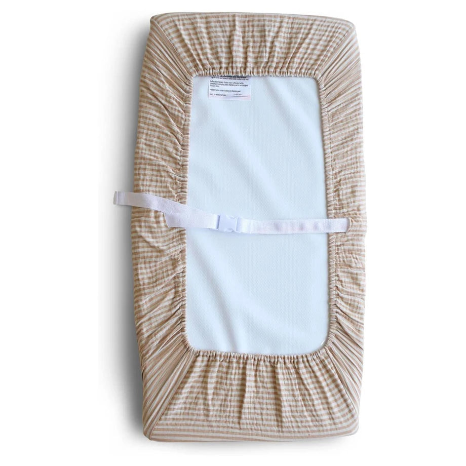 Mushie Changing Pad Cover (Natural Stripe)