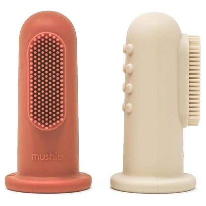 Mushie Finger Toothbrush (Clay/Shifting Sand)