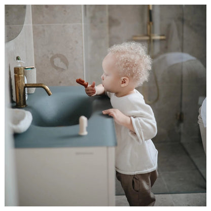 Mushie Finger Toothbrush (Clay/Shifting Sand)
