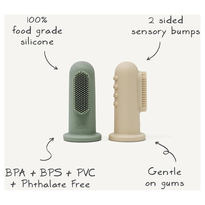 Mushie Finger Toothbrush (Clay/Shifting Sand)