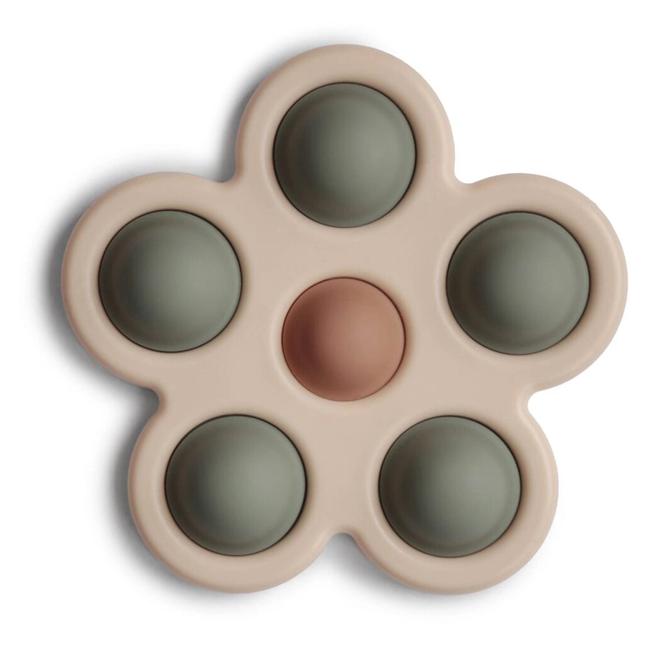 Mushie Flower Press Toy (Dried Thyme/Natural/Shifting Sand)