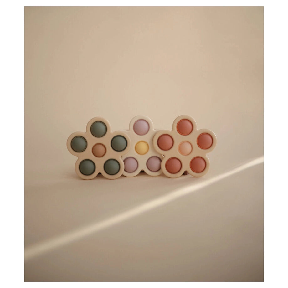 Mushie Flower Press Toy (Rose/Blush/Shifting Sand)