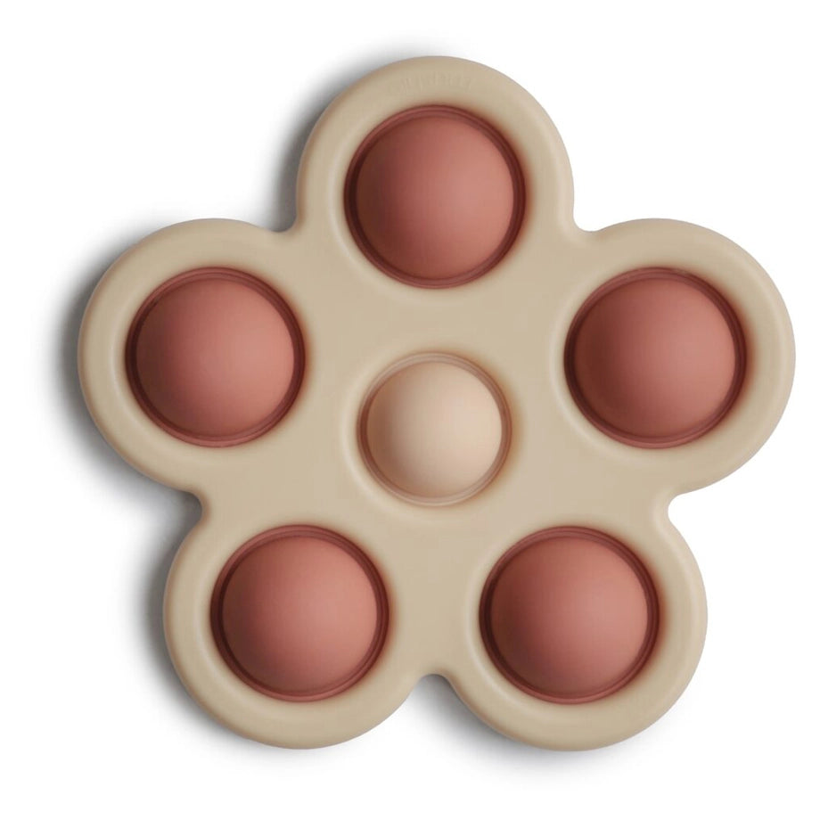 Mushie Flower Press Toy (Rose/Blush/Shifting Sand)