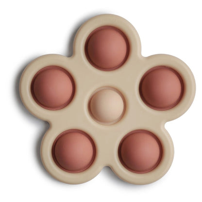 Mushie Flower Press Toy (Rose/Blush/Shifting Sand)