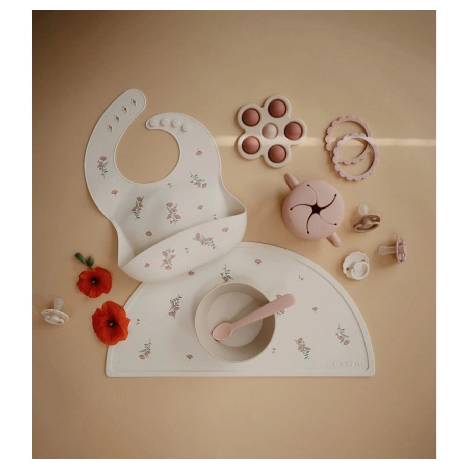 Mushie Flower Press Toy (Rose/Blush/Shifting Sand)