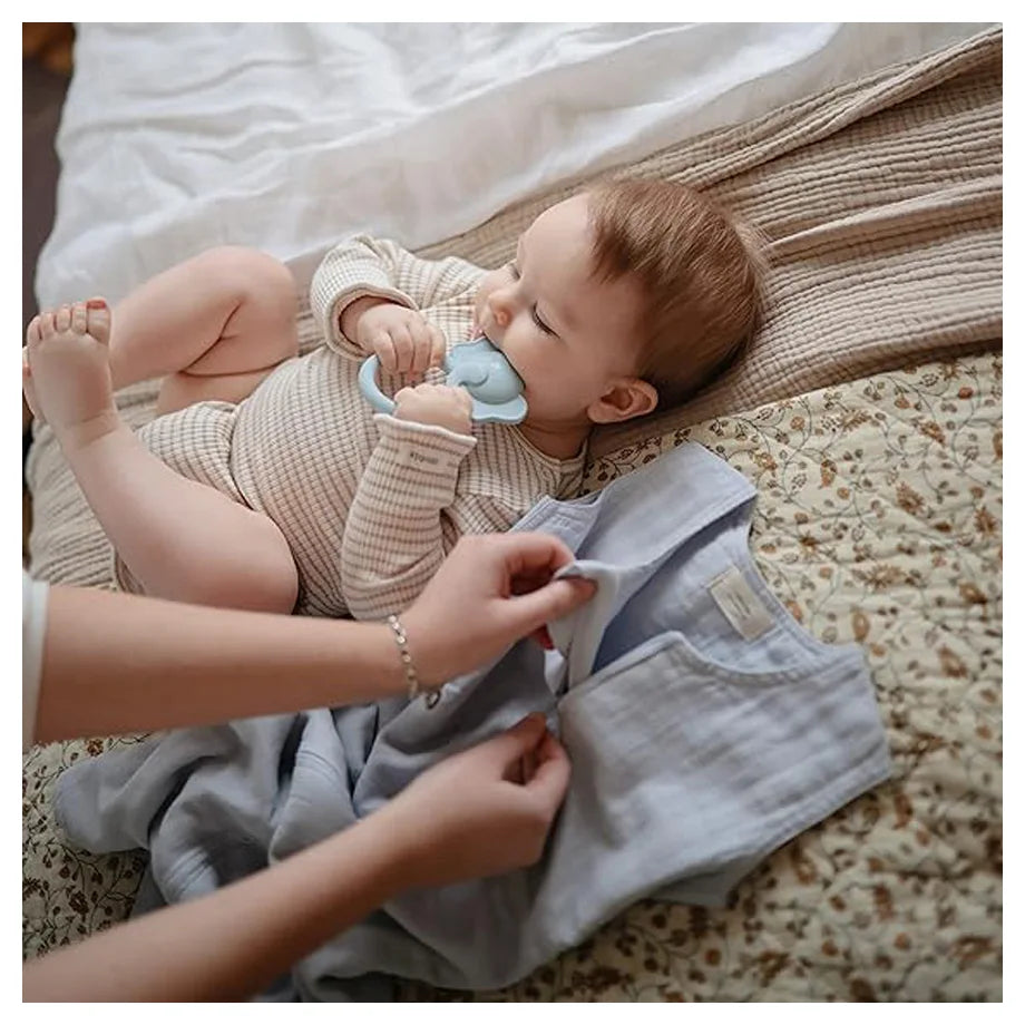 Mushie Muslin Sleep Bag (Baby Blue)