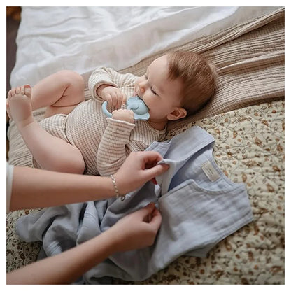 Mushie Muslin Sleep Bag (Baby Blue)