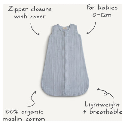 Mushie Muslin Sleep Bag (Fog)