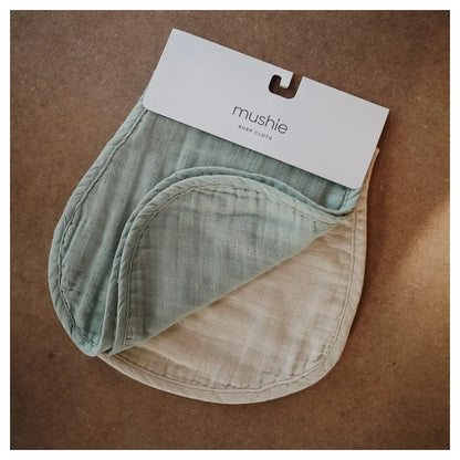 Mushie Burp Cloth (Roman Green/Fog)