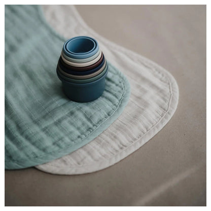 Mushie Burp Cloth (Roman Green/Fog)