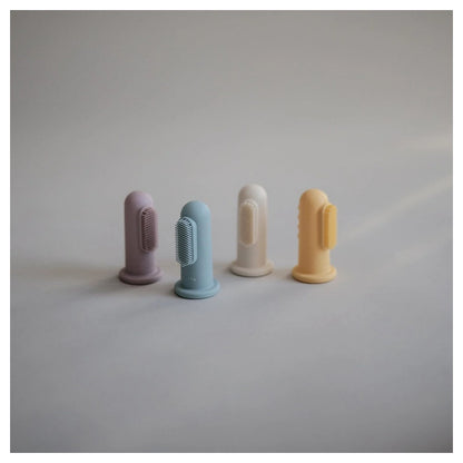 Mushie Finger Toothbrush (Powder Blue/Pale Daffodil)