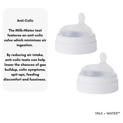 MILK + WATER Teats 2 Pack (Slow Flow)