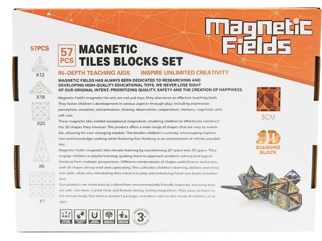 Magnetic Fields Castle Magnetic Tiles Set (57 Pieces)