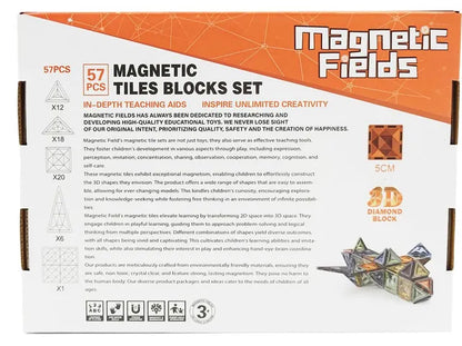 Magnetic Fields Castle Magnetic Tiles Set (57 Pieces)