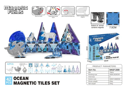 Magnetic Fields Ocean Magnetic Tiles Set (42 Pieces)