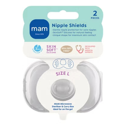 Mam Baby Nipple Shield - Size L Pack Of 2 (Clear)