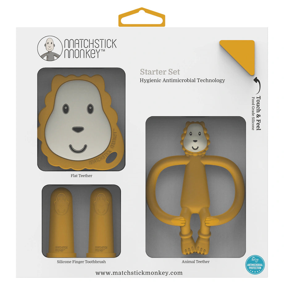 Matchstick Monkey Teething Starter Set Lion Matchstick Monkey Teething Starter Set Lion
