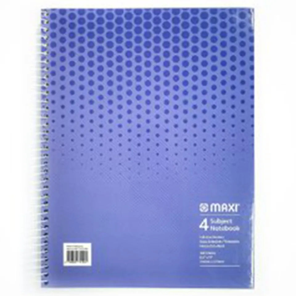 Maxi - Spiral Hardcover 4 Subject Notebook - 11x8.5 inch - 160 Sheets