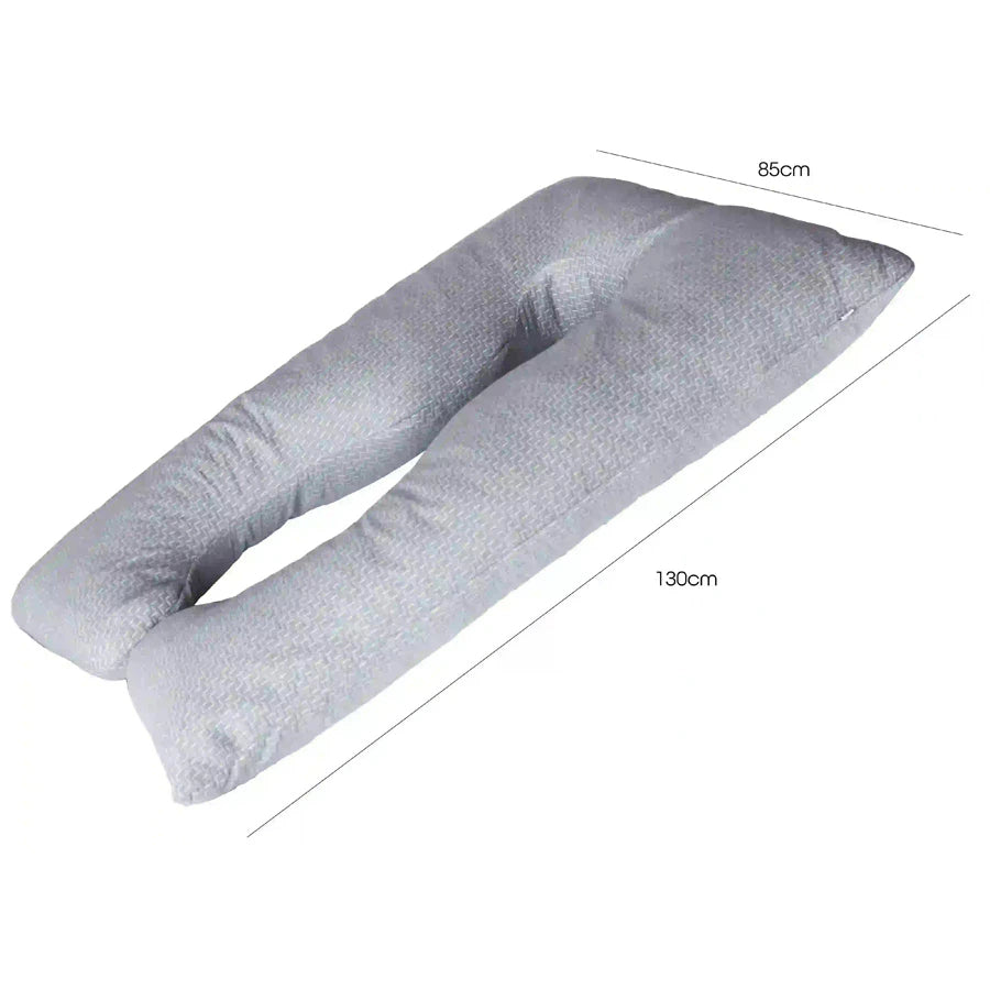 Moon - Bamboo Full Body Pregnancy Pillow U-Shaped (Grey)