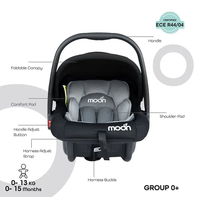 Moon - Bibo Baby Carrier/Car Seat (Black)