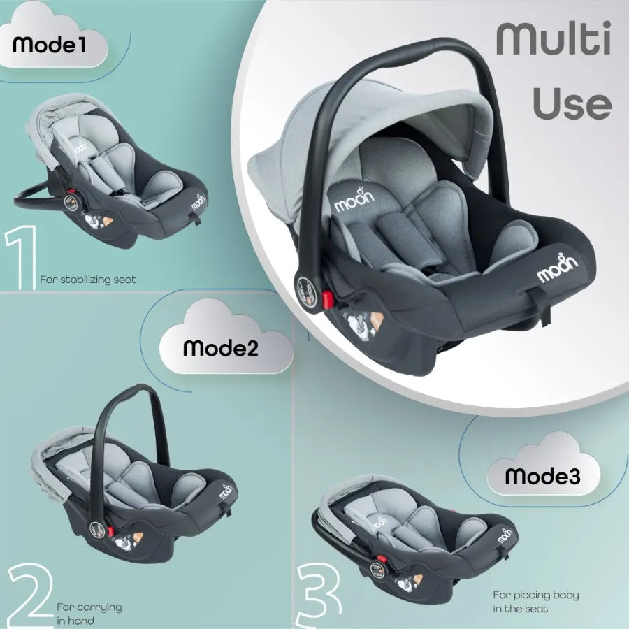 Moon - Bibo Baby Carrier/Car Seat (Grey)