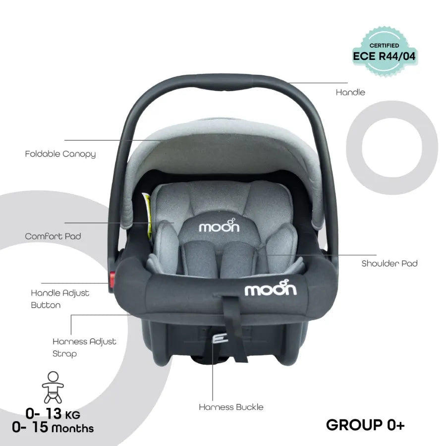 Moon - Bibo Baby Carrier/Car Seat (Grey)
