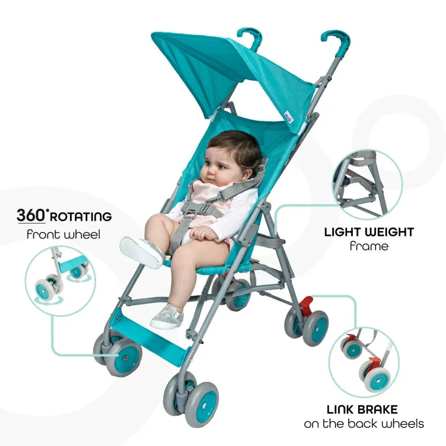 Moon - Jet-Light Weight/Compact Fold Buggy Stroller (Light Blue)