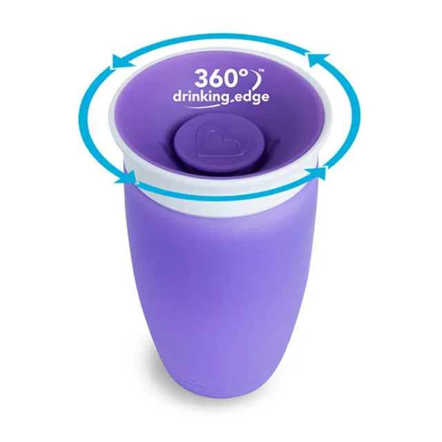 كوب الشرب 360° من مونشكين، 10 أونصة، عبوة واحدة (أرجواني) كوب الشرب 360° من مونشكين، 10 أونصة، عبوة واحدة (أرجواني)
