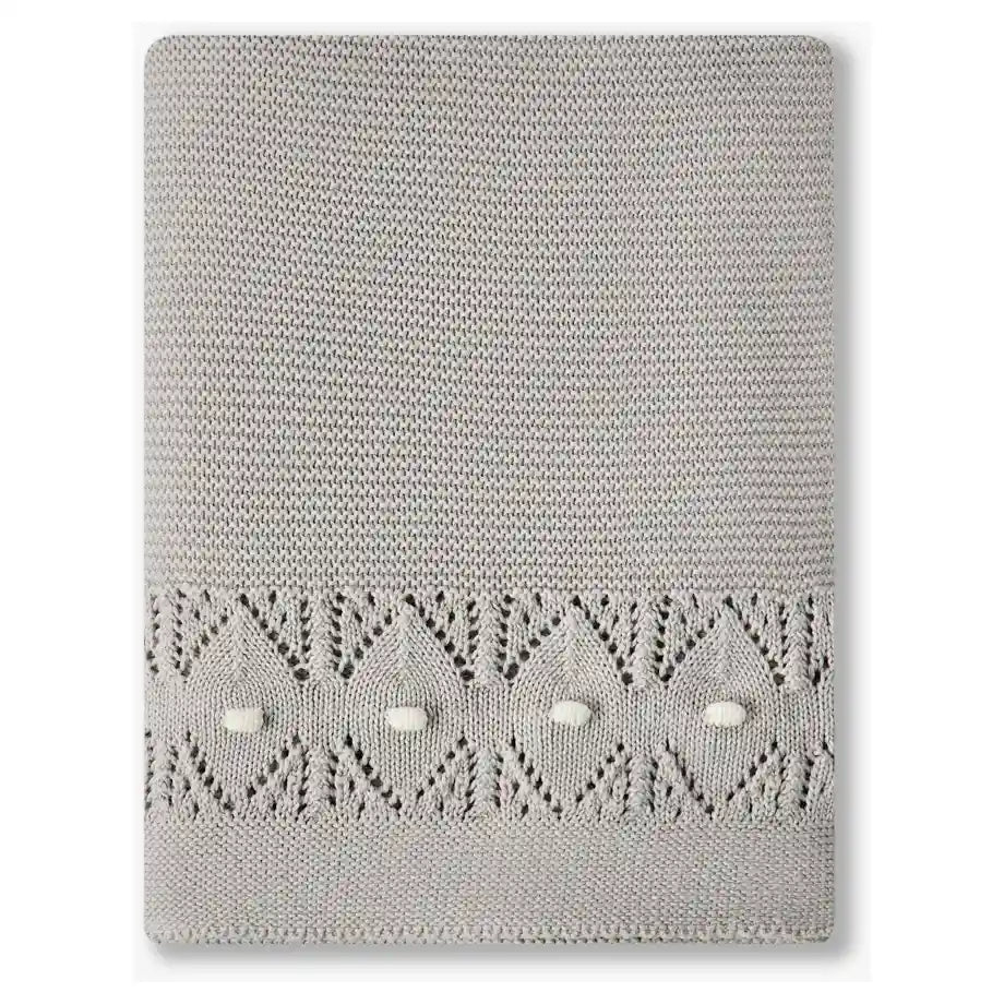 Nini Organic Cotton Knitted Blanket (Mist Grey)